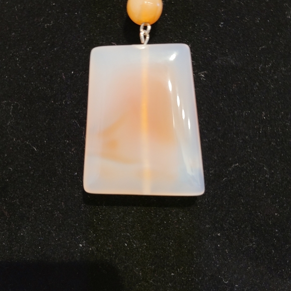 Beaded Agate Jade Necklace matching earings, New